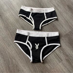 NWOT PLAYBOY Black and White Underwear Collection